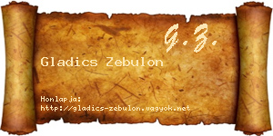 Gladics Zebulon névjegykártya